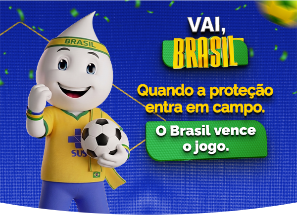 Vai, Brasil! Quando a proteção entra em campo o Brasil vence o jogo.