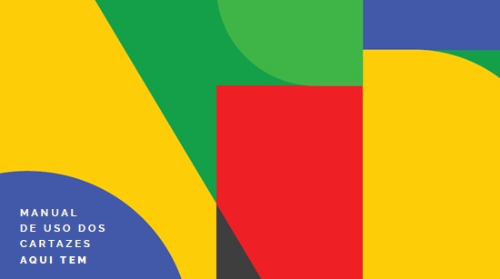 Imagem de apoio com a capa do Manual de Uso dos Cartazes AQUI TEM