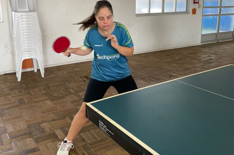 Maria Fernanda durante treinos em Santa Catarina: estímulo renovado. Foto: arquivo familiar