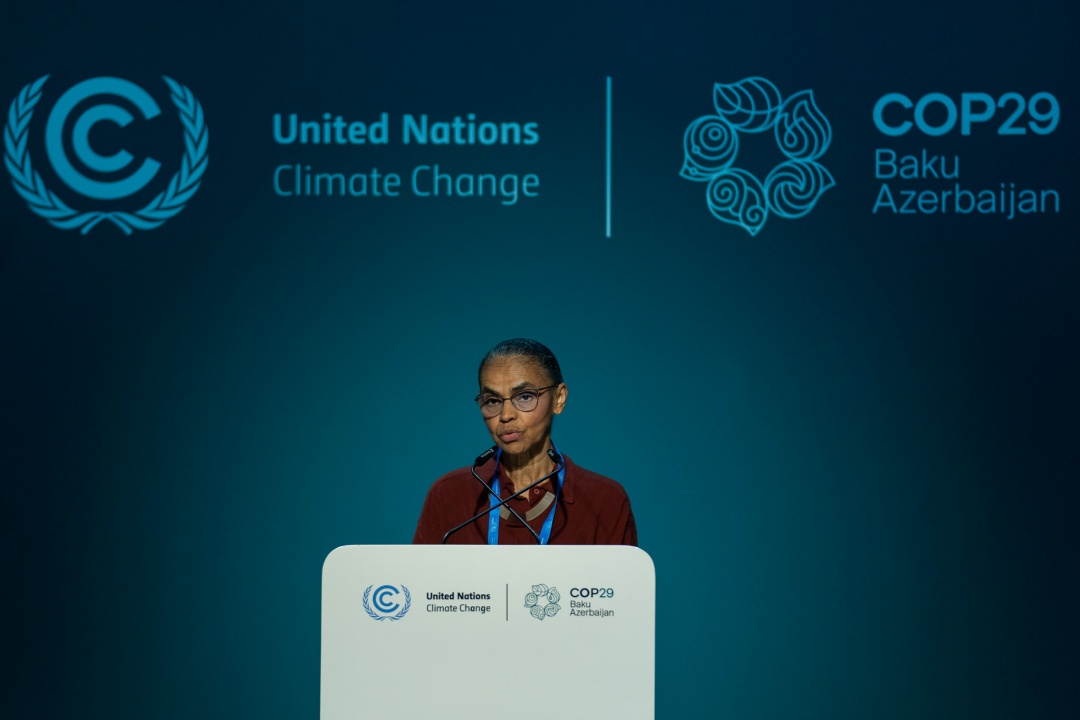 A ministra Marina Silva durante a COP29, em Baku, no Azerbaijão: cobrança por mudanças efetivas. Foto: Ana Rosa Alves/MMA