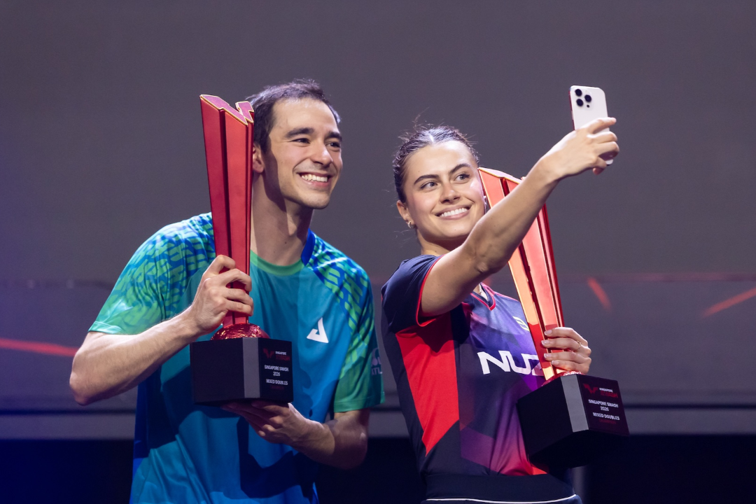 Dupla mista brasileira bate parceria número 1 do mundo e se torna o primeiro time de fora da Ásia a vencer uma das etapas mais importantes do circuito mundial de tênis de mesa