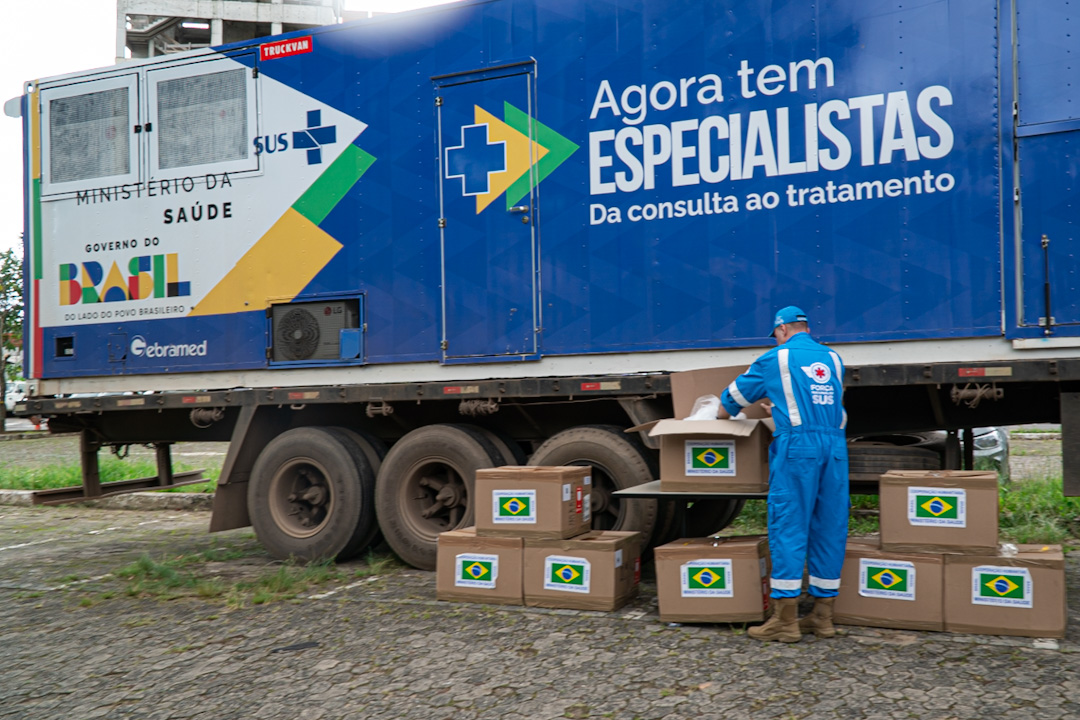 Envio de carreta do programa Agora Tem Especialistas é parte de um movimento do Governo do Brasil de oferecer infraestrutura apropriada para exames de imagem, como tomografia e ultrassonografia. Foto: Diego Campos/Secom-PR