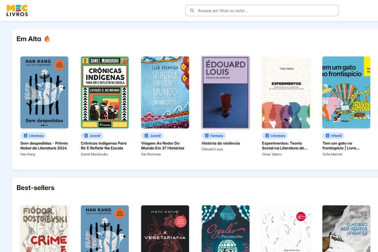 MEC Livros: programa tem 122 mil empréstimos em uma semana