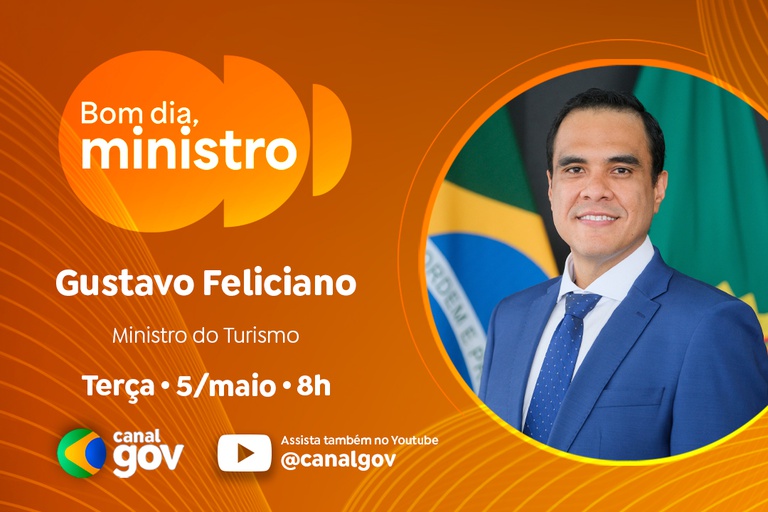 Gustavo Feliciano destaca Salão do Turismo, guia para mulheres que viajam sozinhas e outros temas da pasta no “Bom Dia, Ministro” desta terça (5/5)