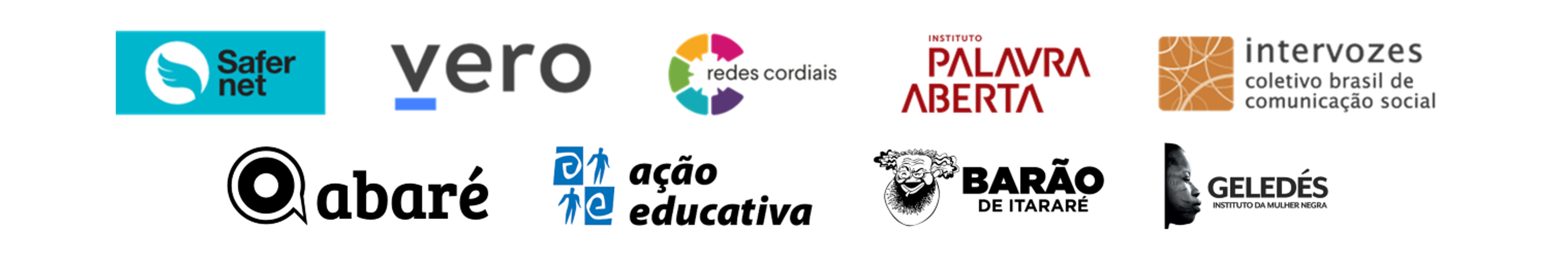 Barra com marcas das organizações parceiras