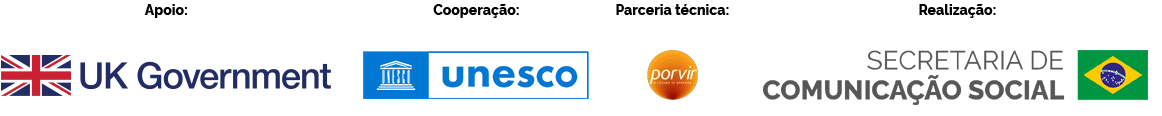 realização, parceria, cooperação e apoio