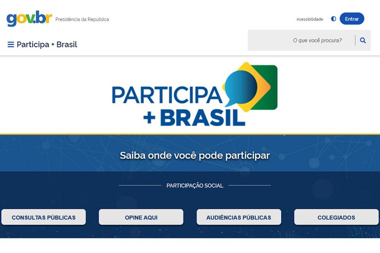 Consulta Pública no Participa + Brasil