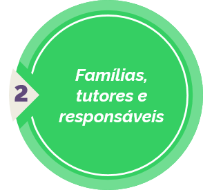 Imagem de apoio para acesso às recomendações para famílias, pessoas cuidadoras, tutores e responsáveis