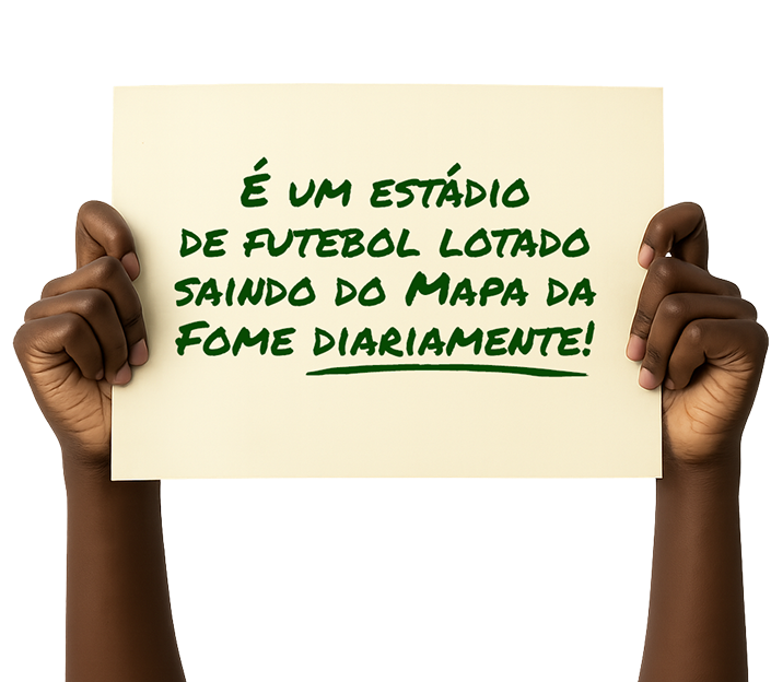 Um estádio de futebol lotado saindo do mapa da fome
