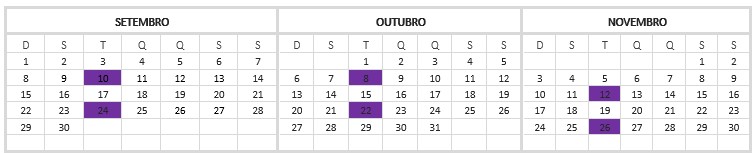 Calendário 2024