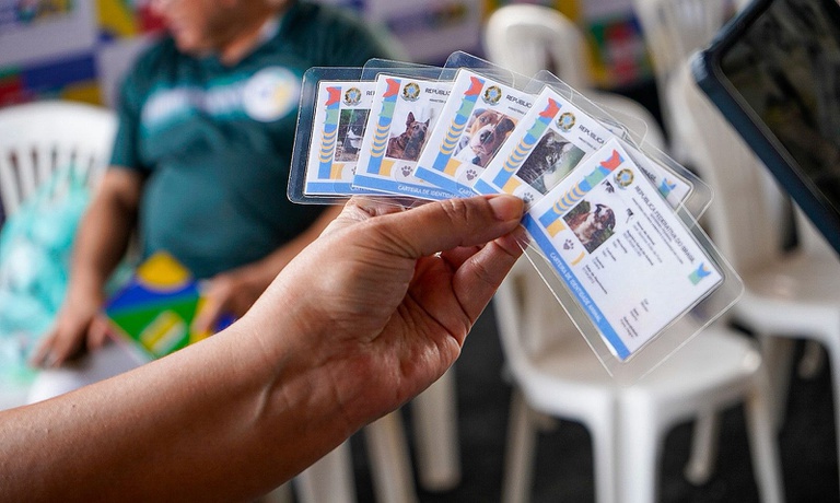 Carteirinhas do SinPatinhas emitidas na feira da cidadania Governo do Brasil na Rua. Foto: Vinícius Reis - ASCOM | SGPR