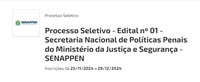 SENAPPEN publica edital para contratação de servidores temporários