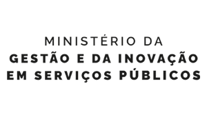 Fundo branco. Texto: Ministério da Gestão e da Inovação em Serviços Públicos