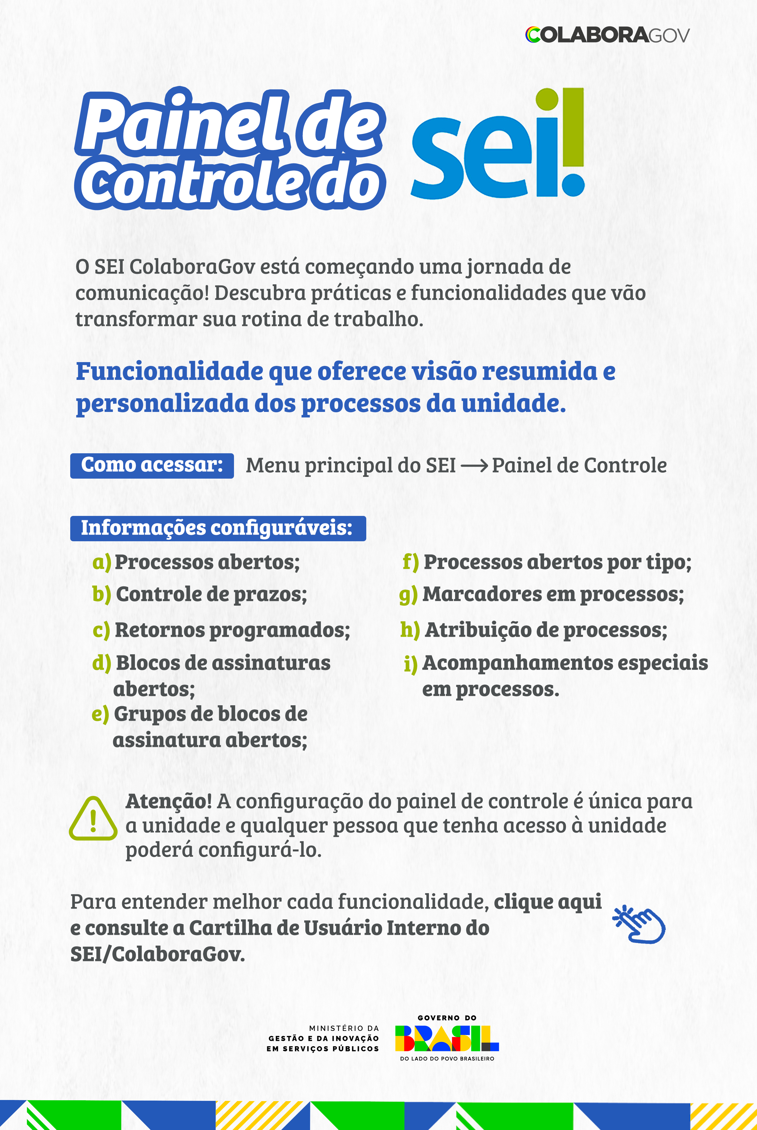 Painel de controle do SEI