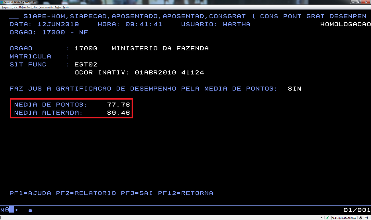 Média de pontos alteradas na CONSGRAT - V2