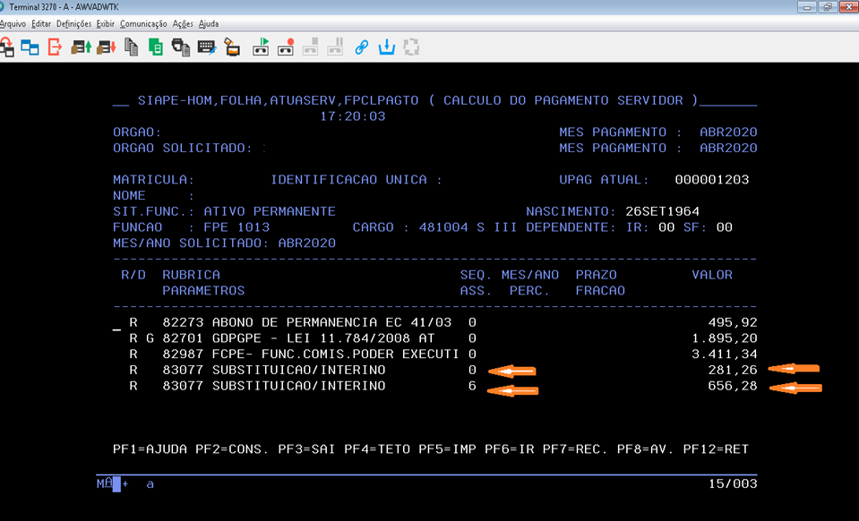 Transação FCLPAGTO para consultar a efetivação do pagamento