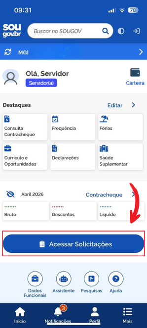 Acessar solicitações