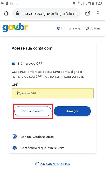13.SouGov - CPFAMARELO - CrieSuaConta