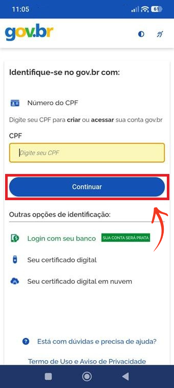 Digitar CPF