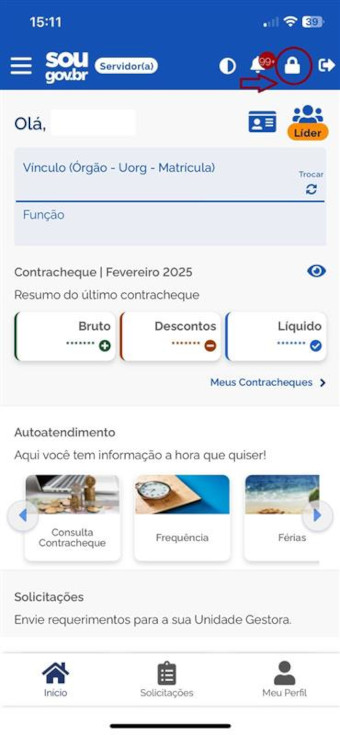 Tela inicial do SOUGOV