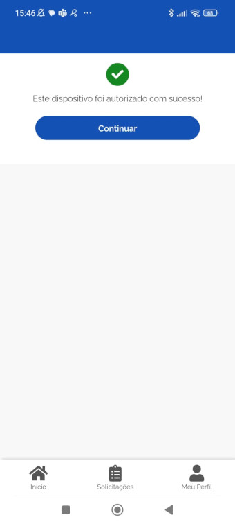 Tela Dispositivo Cadastrado - Continuar