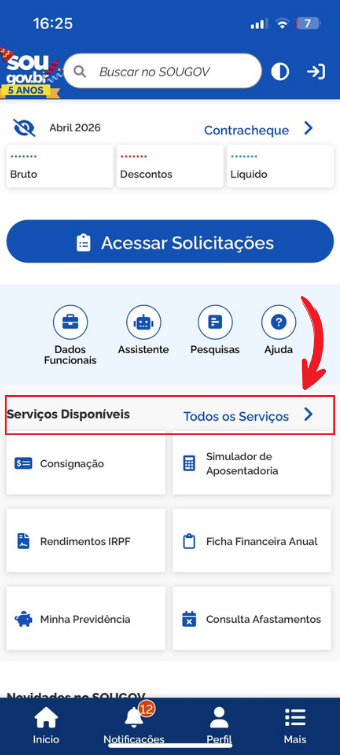 Serviços Disponíveis