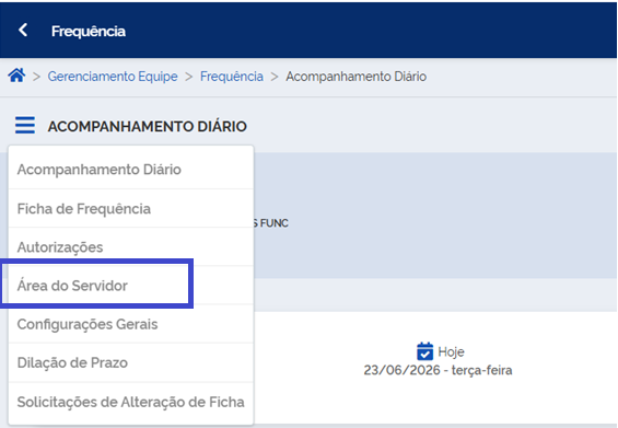 Área do servidor