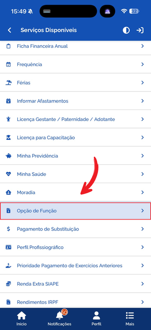 Opção de Função