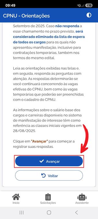 Orientações - Avançar