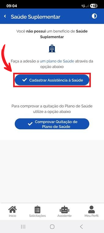 Cadastrar assistência à saúde