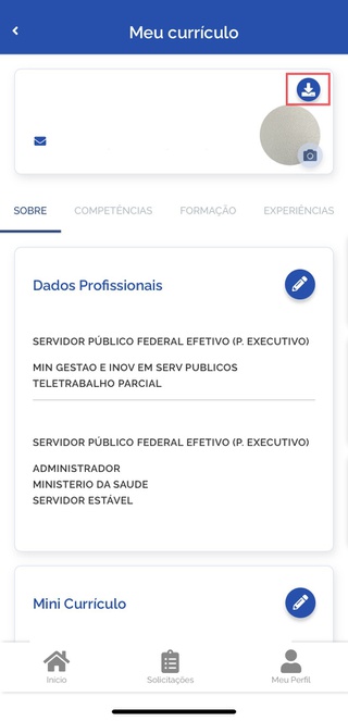 ícone download currículo