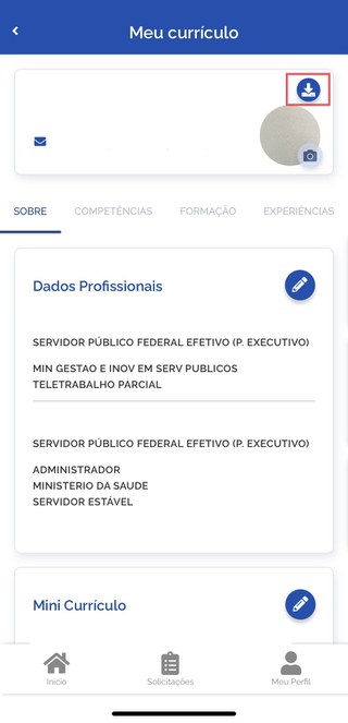 ícone download currículo