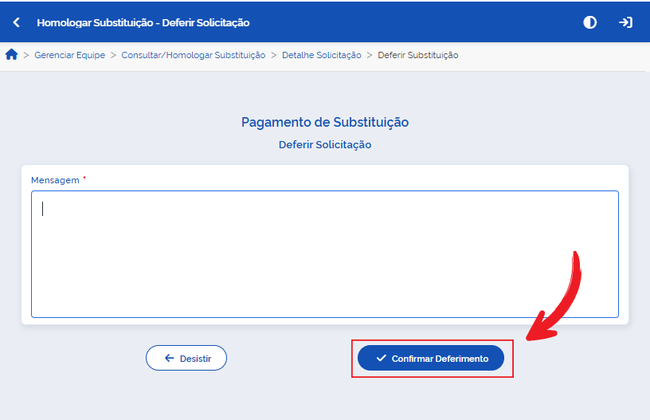 Confirmar Deferimento