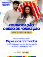 MGI convoca mais 15 pessoas aprovadas no CPNU 1 para cursos de formação de agências reguladoras