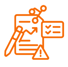 Ícone contendo materiais de análise