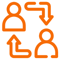 Ícone de pessoas se relacionando