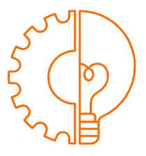 Ícone de um lâmpada e um cérebro