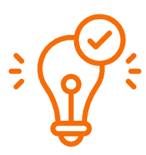 Ícone de uma lâmpada representando estratégia