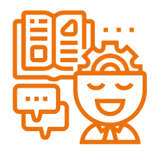 Ícone de uma pessoa saindo várias ideias de sua cabeça