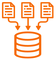 Ícone de documentos gerando informação