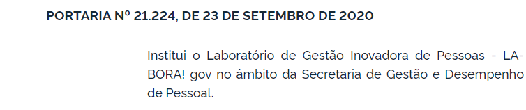 Portaria LA-BORA! gov