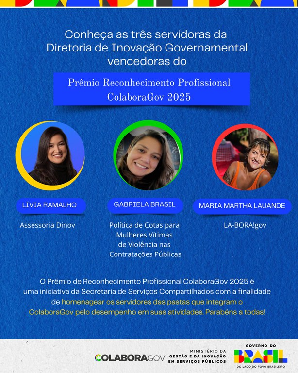 Card de Apresentação das Vencedoras do Prêmio de Reconhecimento Profissional