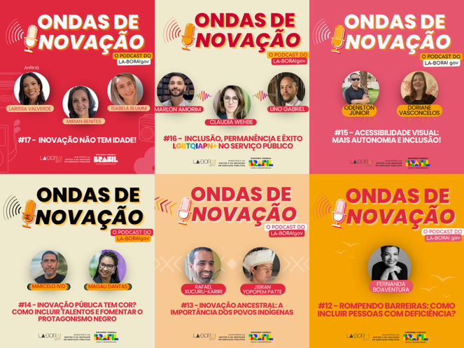 Imagem com os cards dos episódios 17, 16, 15, 14, 13 e 12.