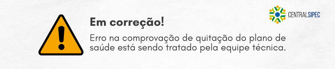 Em correção erro na comprovação da quitação plano de saude