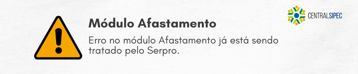 Erro módulo Afastamento em correção