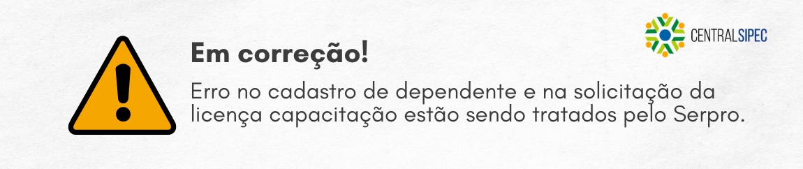Erro no cadastro de dependente e na solicitação de capacitação em tratamento