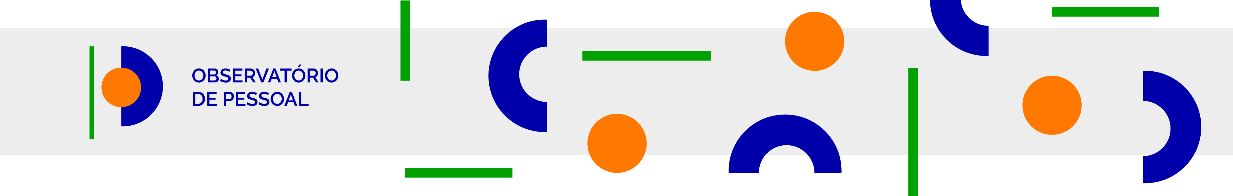 Banner do Observatório de Pessoal nas cores branca, azul, laranja e verde.