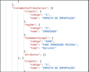 JSON itens tratamento tributário