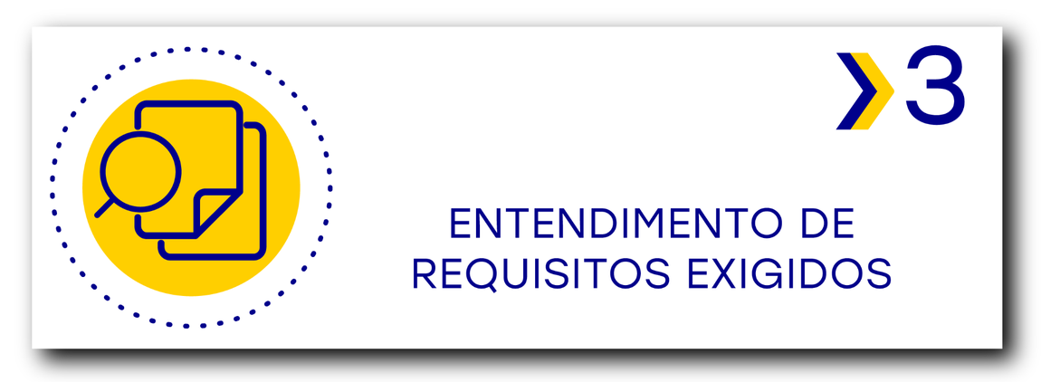 3. Entendimento de Requisitos Exigidos.