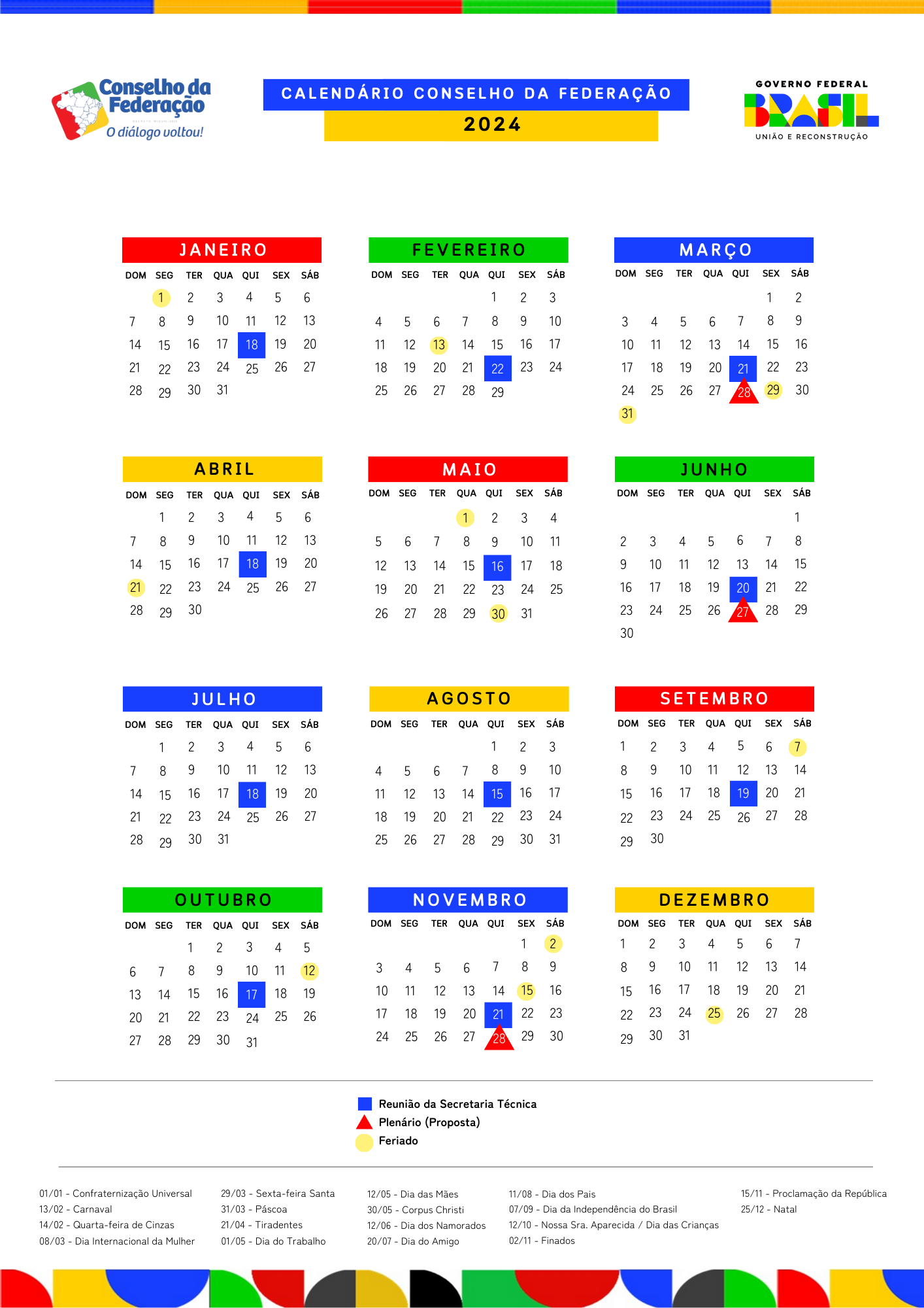 Calendário do Conselho da Federação